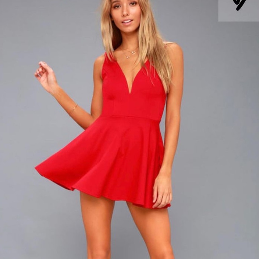 Red mini dress